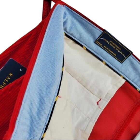 Polo Ralph Lauren Men's Stretch Straight Fit RED Corduroy Pants 38 x 32 NWT - Picture 4 of 15